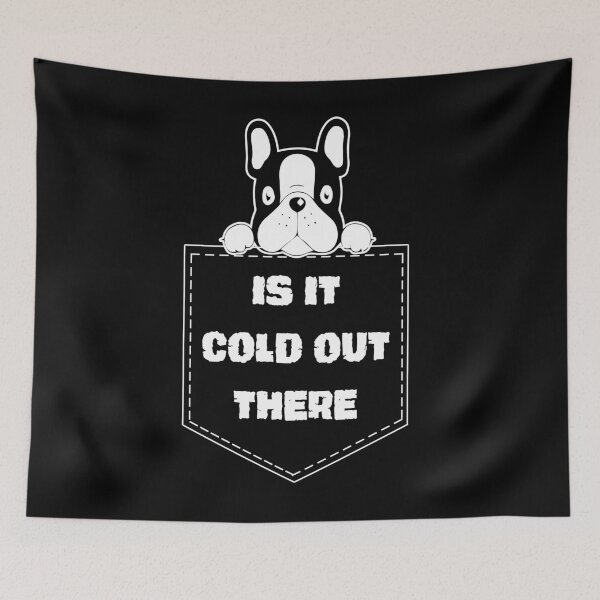 Item preview, Little cute dog asking from a pocket " is cold out there " - Digital Illustration designed and sold by OMCreative.