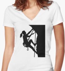 Camiseta entallada de cuello en V Escalada chica mujer