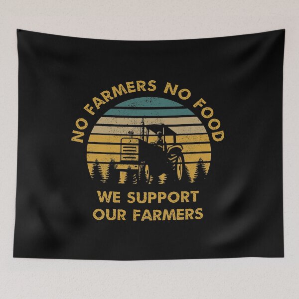 Item preview, No farmers No Food Retro Style designed and sold by Vaishnavi Deo.