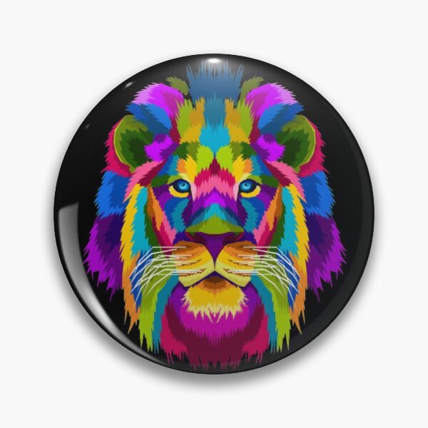 Item preview, Polychromatic lion head designed and sold by Rakos-Merch.