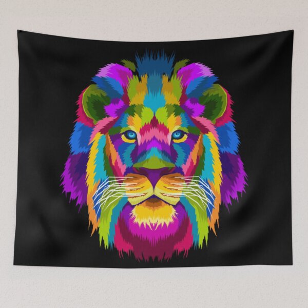 Item preview, Polychromatic lion head designed and sold by Rakos-Merch.