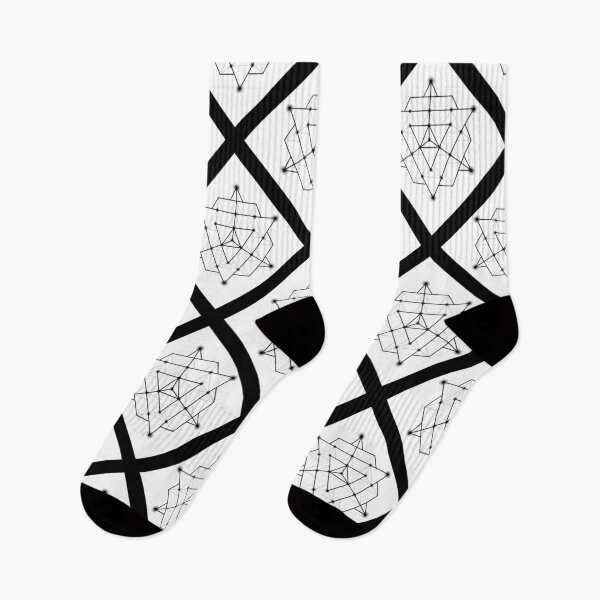 Item preview, Merkaba on Diagonal Plaid Pattern (Black and White) designed and sold by squishyrainbow.
