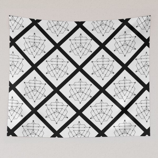 Item preview, Merkaba on Diagonal Plaid Pattern (Black and White) designed and sold by squishyrainbow.