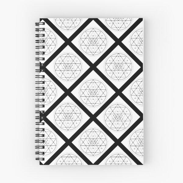Item preview, Sri Yantra on Diagonal Plaid Pattern (Black and White) designed and sold by squishyrainbow.