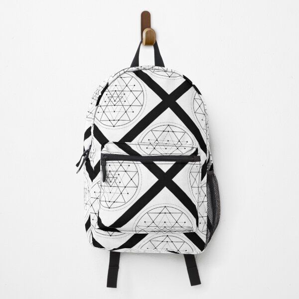 Item preview, Sri Yantra on Diagonal Plaid Pattern (Black and White) designed and sold by squishyrainbow.