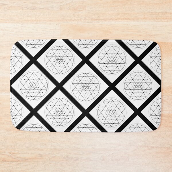 Item preview, Sri Yantra on Diagonal Plaid Pattern (Black and White) designed and sold by squishyrainbow.