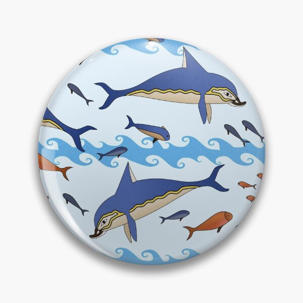 Item preview, Crete Greece Minoan Dolphins & Marine Life Pattern designed and sold by Happy Puppy Print On Demand.