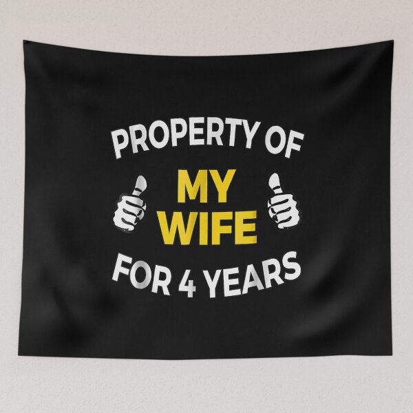Item preview, Mens Property of my Wife for 4 Years 4th Anniversary Gift designed and sold by Laren-Fashion.