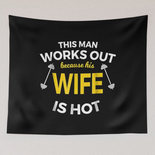 Item preview, Mens This Man Works Out Because his Wife is Hot Funny  designed and sold by Laren-Fashion.