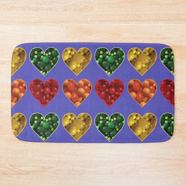 Item preview, Green, Yellow, Red, and Orange Candies in Heart Shapes on Purple designed and sold by BelindaFuller.