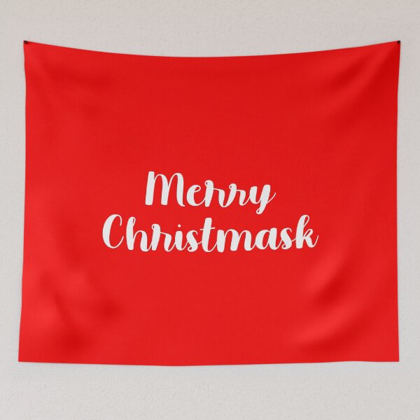 Item preview, A humorous illustration Christmas wearing COVID19 masks and the title Merry Christmask, which is a play on words, Merry Christmas plus the letter 'k' designed and sold by Marko Blagoevic.