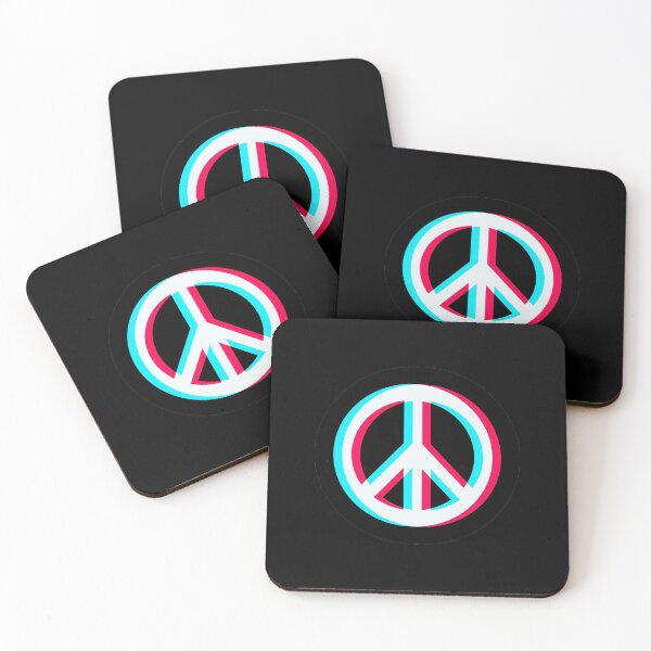 Item preview, Peace sign in glitch tik tok style blue white red designed and sold by hendeJens.