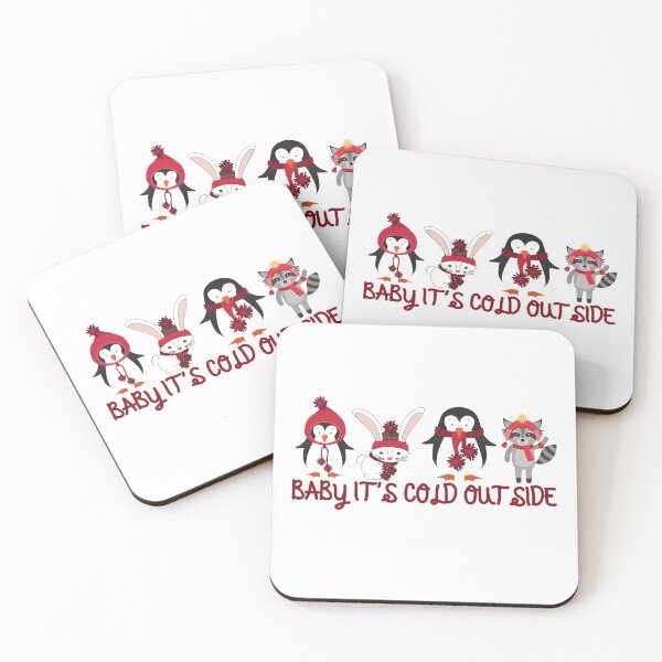 Item preview, BABY ITS COLD OUTSIDE, Cute Colorful Animals with Winter clothes designed and sold by AmazingEcraft.