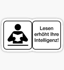 Warnung Deutsch Lesen Erhöht Intelligenz Sticker