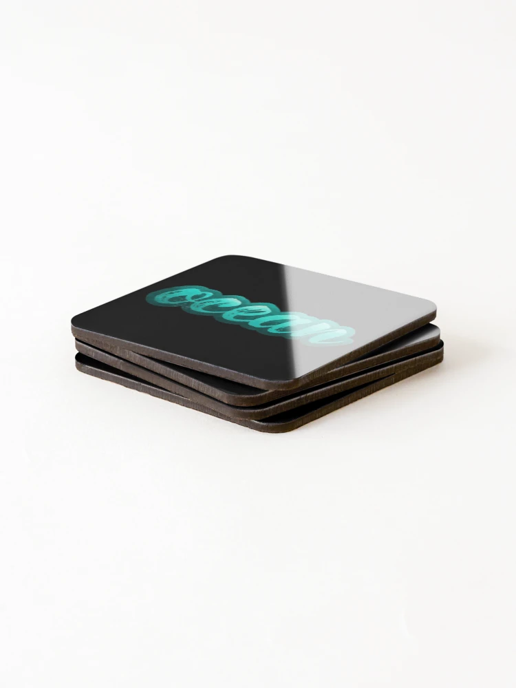Thumbnail 4 of 5, Coasters (Set of 4), Ocean Text Masked With Ocean. designed and sold by RADesigns21.