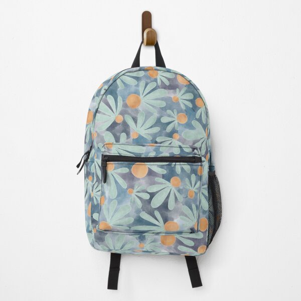 Item preview, Orange and Turquoise Floral Pattern designed and sold by ToiledeLina.