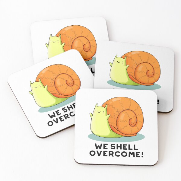 Item preview, We Shell Overcome Positive Snail Puns  designed and sold by punnybone.