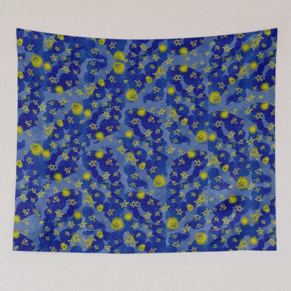 Item preview, Starry starry night cute watercolor doodle designed and sold by Aura-E.