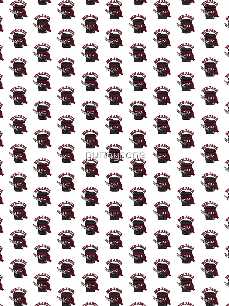 Thumbnail 3 of 3, Scarf, Ninjava Ninja Java Funny Coffee Puns designed and sold by punnybone.