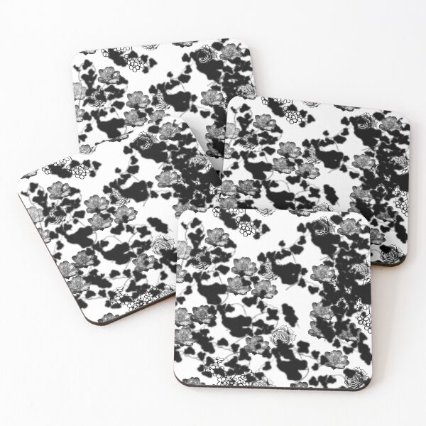Item preview, Black Ivy and Gray Blossoms on White designed and sold by AlteredAtelier.