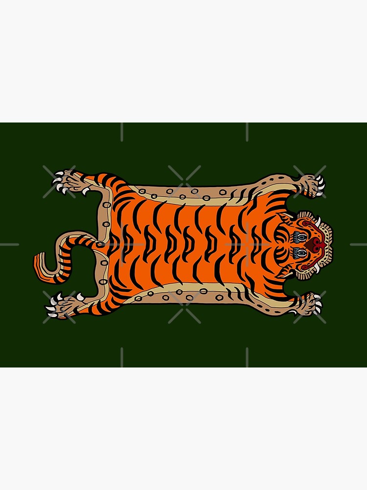 Thumbnail 6 of 6, Bath Mat, TIBETAN TIGER RUG-green designed and sold by BEATRIZ ABAITUA.