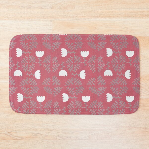 Item preview, White Tulips on Dusky Pink - Bluebell Collection Scandinavian Folk Art designed and sold by ToiledeLina.