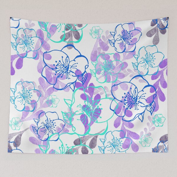 Item preview, Summer Garden in Blues and Purple designed and sold by AlteredAtelier.