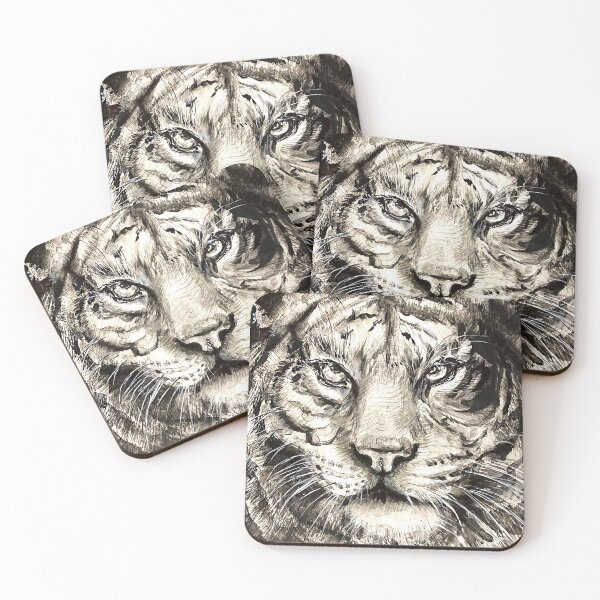 Item preview, Handsome tiger in black and white. designed and sold by Elena Reutova.