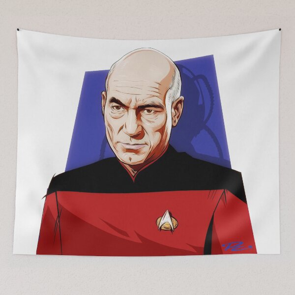 Item preview, Patrick Stewart - An illustration by Paul Cemmick designed and sold by TIGERDAVER.
