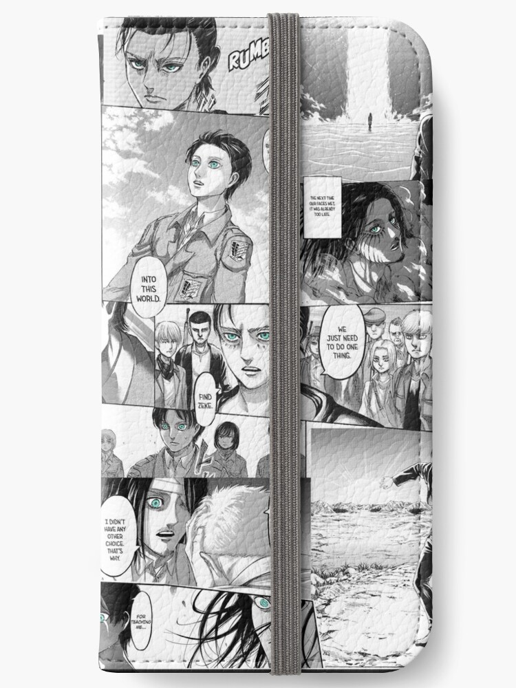 Attack On Titan Eren Yeager Manga Collage Iphone Wallet By Lgextra Redbubble