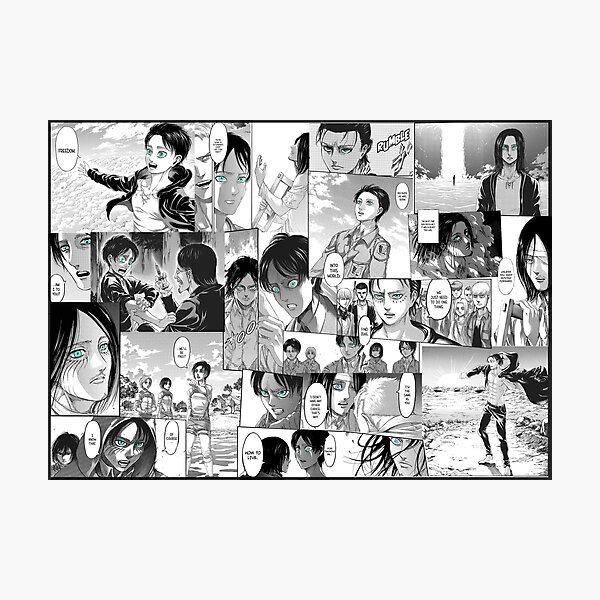 Attack on Titan Eren Yeager Manga Collage Photographic Print