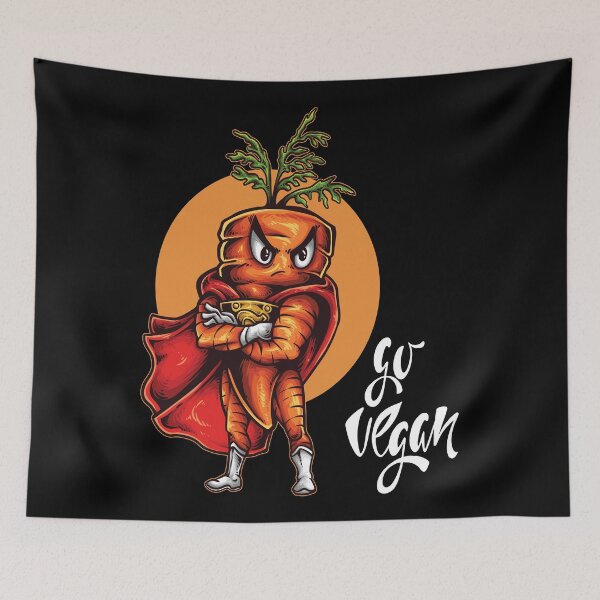 Item preview, Go Vegan Carrot Foodie Vegetable SuperHero  designed and sold by ProjectX23.