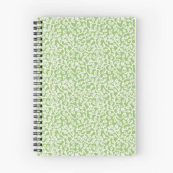 Item preview, White Mini-print Pattern of Leaves on Apple Green designed and sold by Judy Adamson.