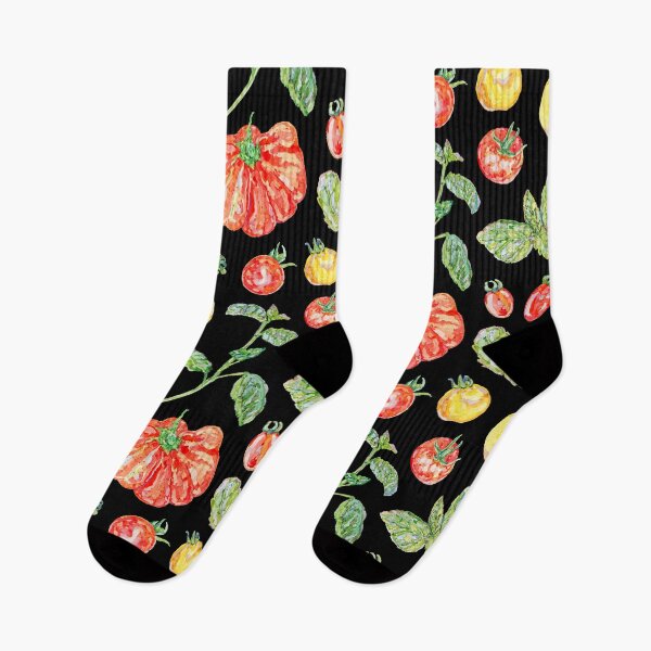 Item preview, Tomatoes and Basil Pattern - Black designed and sold by beccaboyce.