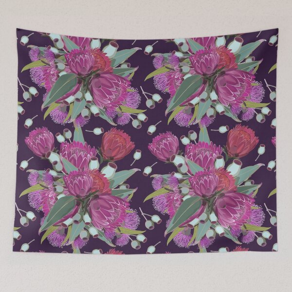 Item preview, Protea & Eucalyptus Bush - PInk and Purple Colour Palette designed and sold by Sketchbook Designs.
