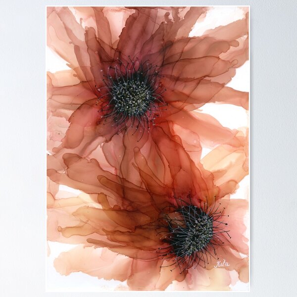 Item preview, Orange Alcohol Ink Flowers  designed and sold by Enor’s creations .