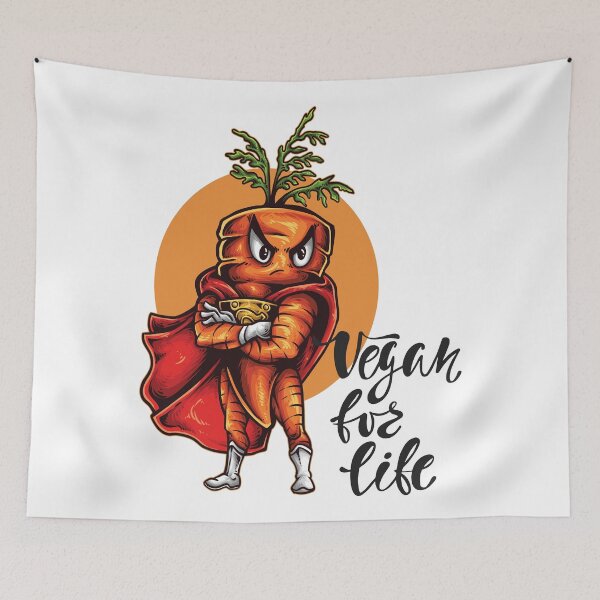 Item preview, Vegan for Life Carrot Superhero Foodie designed and sold by ProjectX23.