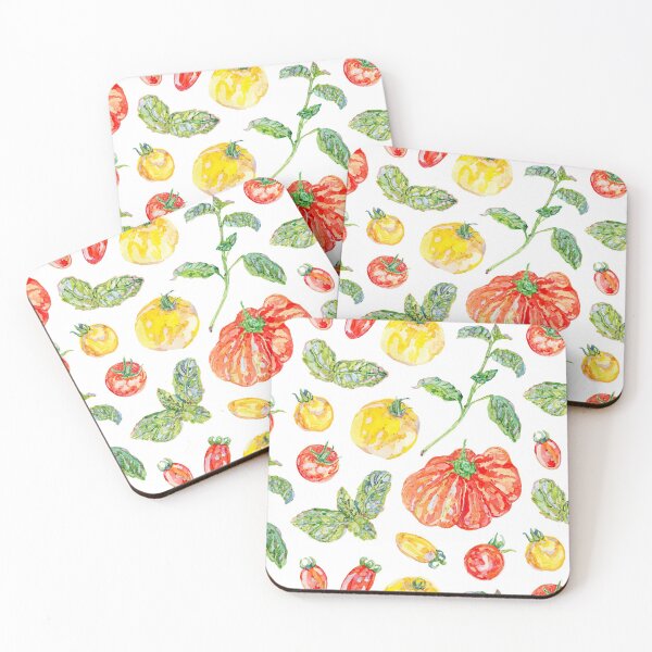 Item preview, Tomatoes and Basil Pattern - White designed and sold by beccaboyce.