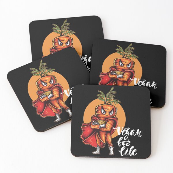 Item preview, Vegan for Life Angry Carrot Foodietoon Vegetable SuperHero Strong Powerlifter Bodybuilder designed and sold by ProjectX23.