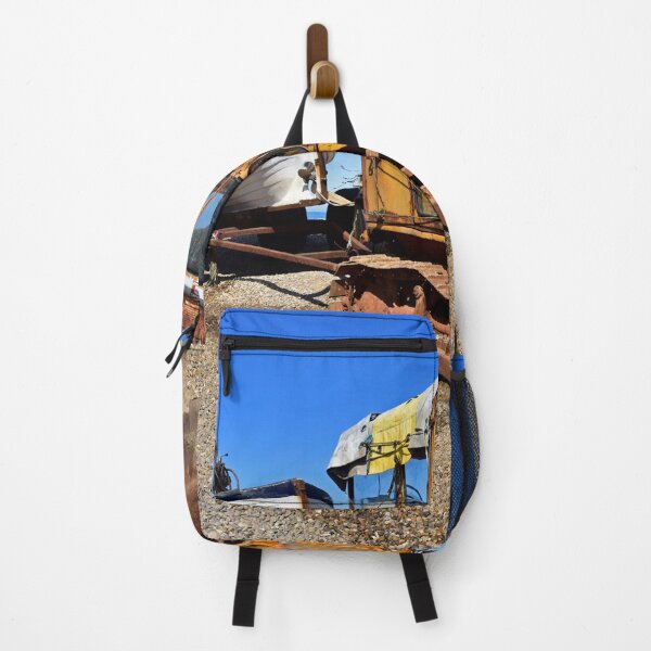 Item preview, bulldozer on beach with fishing boats designed and sold by Michael Schmid.
