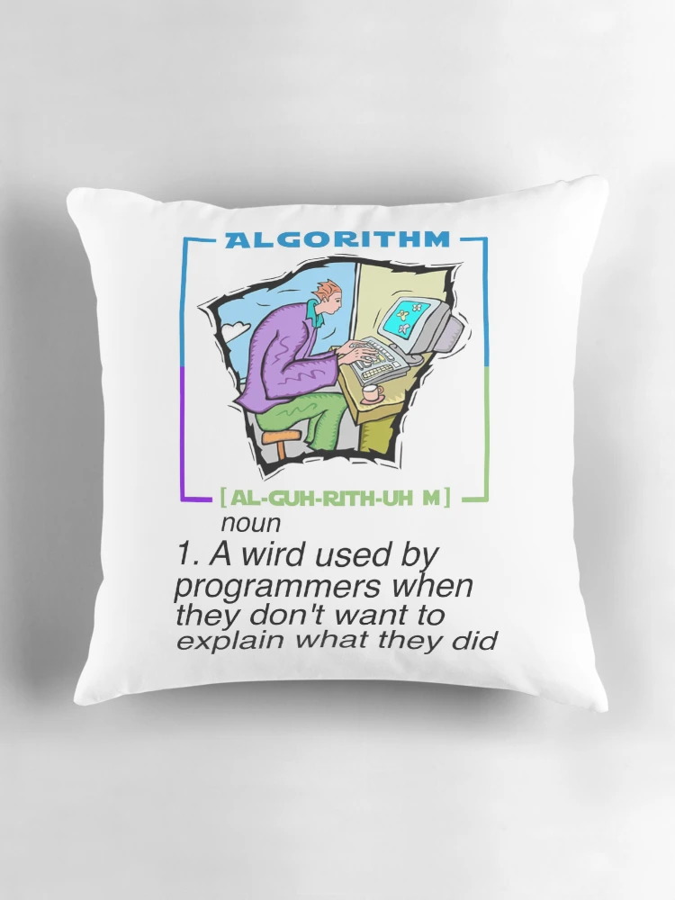 Thumbnail 3 of 4, Pillow, Algorithm Definition Funny Programming Definition designed and sold by Hapo Team.