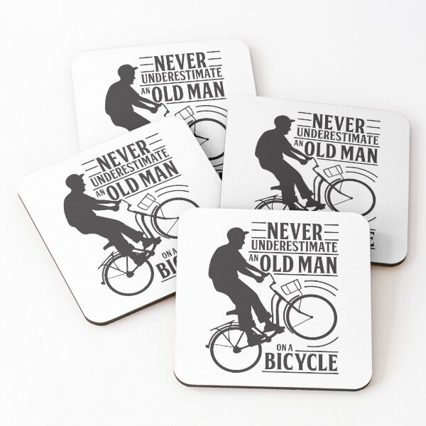 Item preview, Never Underestimate An Old Man On a Bicycle designed and sold by Andantino.