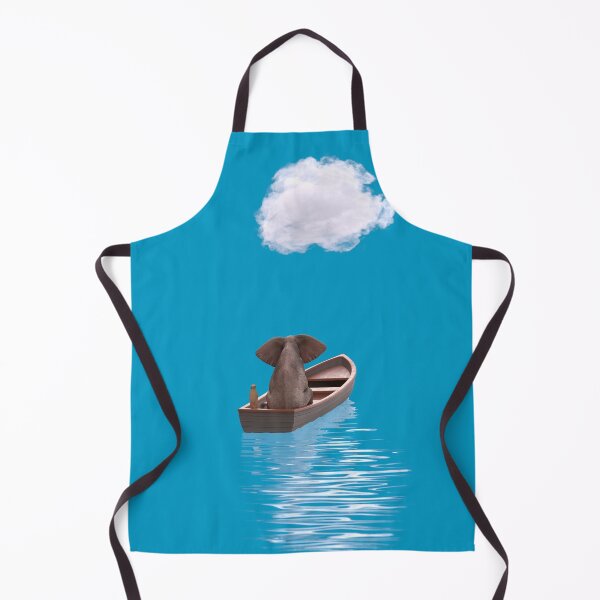 Item preview, elephant and dog sail in a boat at blue sea 2 designed and sold by Mike Kiev art.