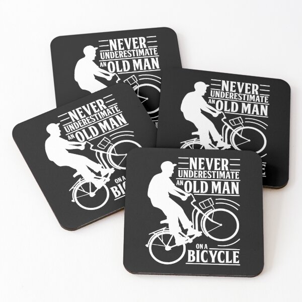 Item preview, Never Underestimate An Old Man On a Bicycle designed and sold by Andantino.