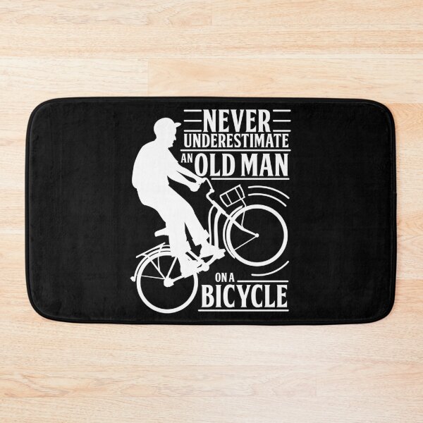 Item preview, Never Underestimate An Old Man On a Bicycle designed and sold by Andantino.