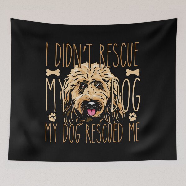Item preview, i didn't rescue my dog my dog rescued me, Gift idea for Goldendoodle owner, Slim Fit T-Shirt designed and sold by ayotees.