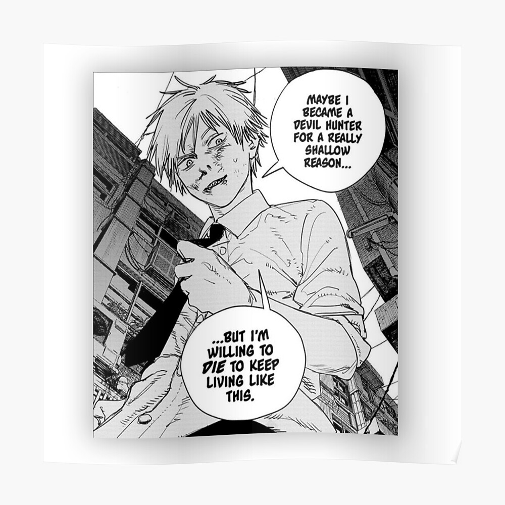 Chainsaw Man Manga Black And White Sticker By Heavensanime Redbubble