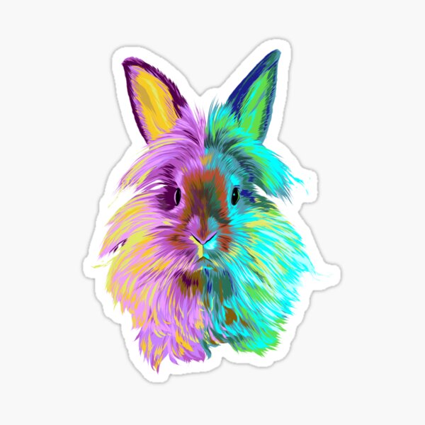 Lionhead Rabbit Stickers | Redbubble