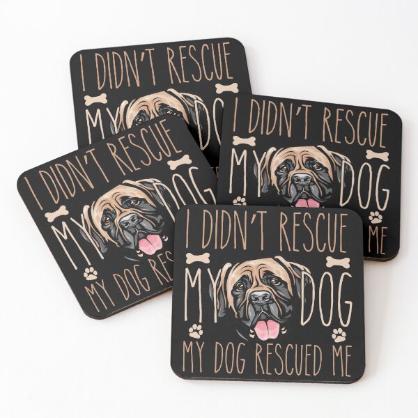 Item preview, i didn't rescue my dog my dog rescued me, Gift idea for Mastiff owner, Slim Fit T-Shirt designed and sold by ayotees.