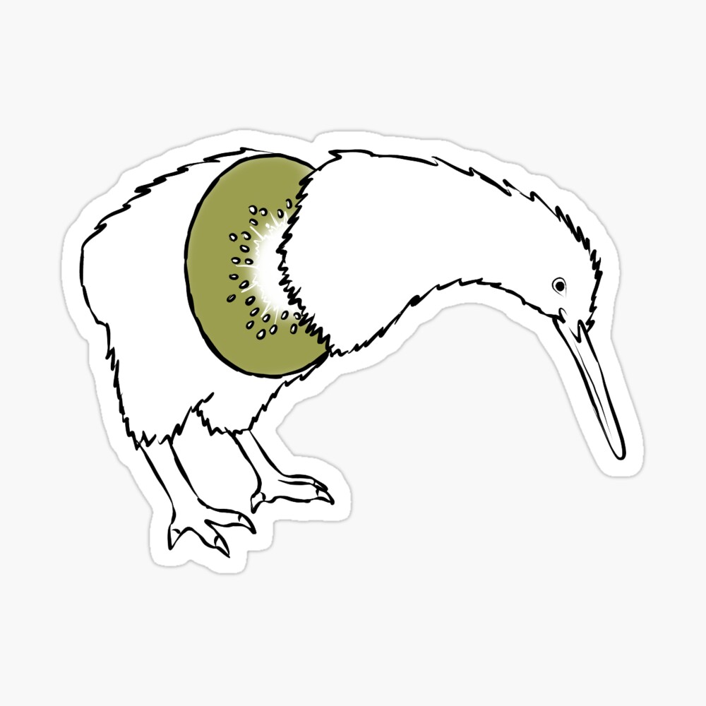 Kiwi Bird Fruit Art Print By Giuseppe Jones Redbubble